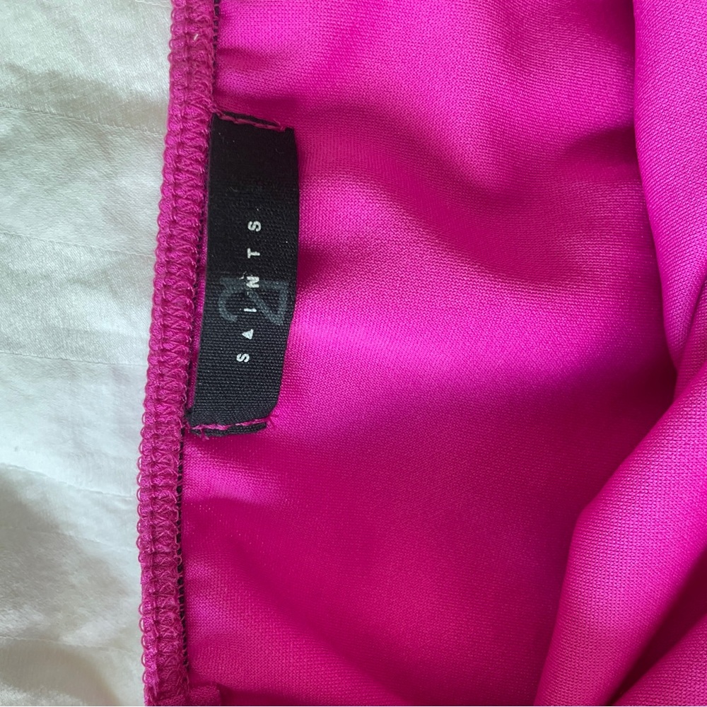 Vibrant Pink 21 SAINTS Ruffle Sleeve Jumpsuit - Picture 9 of 9